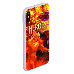 Чехол iPhone XS Max матовый HoM Огненный, цвет: 3D-светло-сиреневый — фото 2