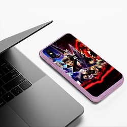 Чехол iPhone XS Max матовый Черный клевер герои и вселенная Аста Юно, цвет: 3D-сиреневый — фото 2