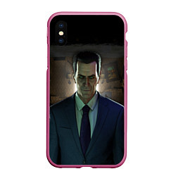 Чехол iPhone XS Max матовый Gman, цвет: 3D-малиновый