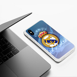 Чехол iPhone XS Max матовый FC РЕАЛ МАДРИД, цвет: 3D-белый — фото 2