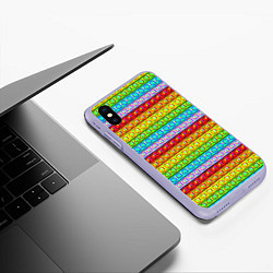 Чехол iPhone XS Max матовый GLITCH POP IT ГЛИТЧ ПОП ИТ, цвет: 3D-светло-сиреневый — фото 2