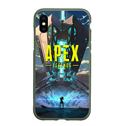 Чехол iPhone XS Max матовый APEX Legends boom, цвет: 3D-темно-зеленый