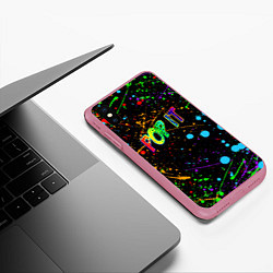 Чехол iPhone XS Max матовый POP IT CRAZY BRUSHES ПОП ИТ БРЫЗГИ КРАСОК, цвет: 3D-малиновый — фото 2