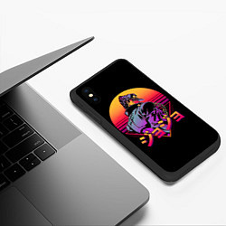Чехол iPhone XS Max матовый Ретровейв Джотаро, цвет: 3D-черный — фото 2