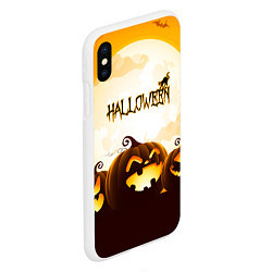 Чехол iPhone XS Max матовый HALLOWEEN ХЭЛЛОУИН ТЫКВЫ, цвет: 3D-белый — фото 2