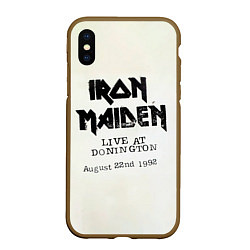 Чехол iPhone XS Max матовый Live at Donington - Iron Maiden, цвет: 3D-коричневый