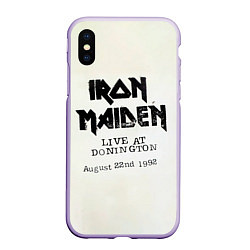 Чехол iPhone XS Max матовый Live at Donington - Iron Maiden, цвет: 3D-светло-сиреневый