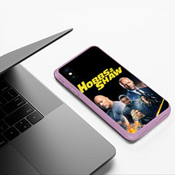 Чехол iPhone XS Max матовый Hobbs & Shaw, цвет: 3D-сиреневый — фото 2