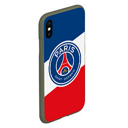 Чехол iPhone XS Max матовый Paris Saint-Germain FC, цвет: 3D-темно-зеленый — фото 2