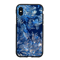 Чехол iPhone XS Max матовый Снежинки макро snowflakes macro, цвет: 3D-черный