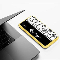 Чехол iPhone XS Max матовый ПАТТЕРН РУНЫ RUNES Z, цвет: 3D-желтый — фото 2