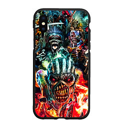 Чехол iPhone XS Max матовый Iron Maiden allover