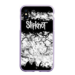 Чехол iPhone XS Max матовый Надпись Слипкнот Рок Группа ЧБ Slipknot