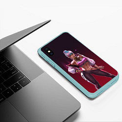 Чехол iPhone XS Max матовый League of Legends Qiyana, цвет: 3D-мятный — фото 2