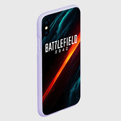 Чехол iPhone XS Max матовый BATTLEFIELD 2042 НЕОН, цвет: 3D-светло-сиреневый — фото 2