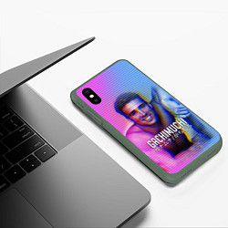 Чехол iPhone XS Max матовый Билли Херрингтон: Гачимучи Глитч, цвет: 3D-темно-зеленый — фото 2