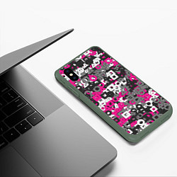 Чехол iPhone XS Max матовый Squid Game Camo, цвет: 3D-темно-зеленый — фото 2