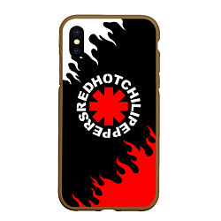 Чехол iPhone XS Max матовый RED HOT CHILI PEPPERS, RHCP, цвет: 3D-коричневый