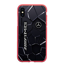 Чехол iPhone XS Max матовый Mercedes AMG 3D плиты