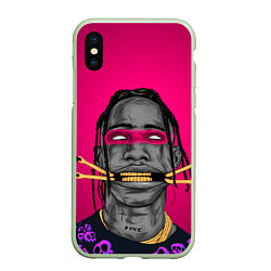 Чехол iPhone XS Max матовый Dangerous Travis, цвет: 3D-салатовый