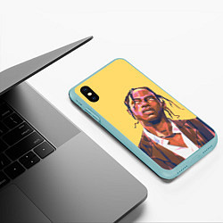 Чехол iPhone XS Max матовый Travis art, цвет: 3D-мятный — фото 2