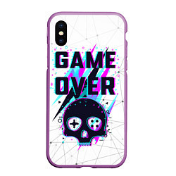 Чехол iPhone XS Max матовый Game OVER - NEON 3D, цвет: 3D-фиолетовый