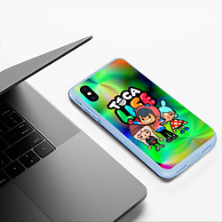 Чехол iPhone XS Max матовый Toca Life, цвет: 3D-голубой — фото 2