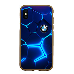 Чехол iPhone XS Max матовый BMW LOGO 3Д ПЛИТЫ ГЕОМЕТРИЯ, цвет: 3D-коричневый