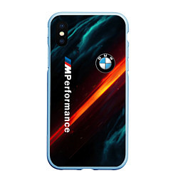 Чехол iPhone XS Max матовый BMW M PERFORMANCE NEON БМВ М НЕОН