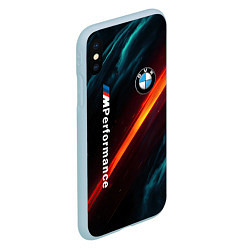 Чехол iPhone XS Max матовый BMW M PERFORMANCE NEON БМВ М НЕОН, цвет: 3D-голубой — фото 2