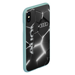 Чехол iPhone XS Max матовый AUDI GREY 3D ПЛИТЫ, цвет: 3D-мятный — фото 2