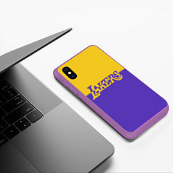 Чехол iPhone XS Max матовый KobeBryant Los Angeles Lakers,, цвет: 3D-фиолетовый — фото 2