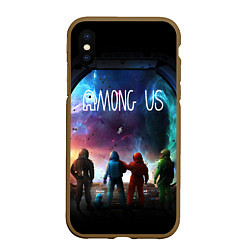 Чехол iPhone XS Max матовый AMONG US SPACE IMPOSTOR