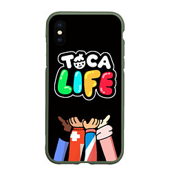 Чехол iPhone XS Max матовый Toca Life: Friends, цвет: 3D-темно-зеленый