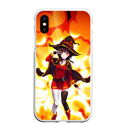 Чехол iPhone XS Max матовый MeguminKonoSuba, цвет: 3D-белый