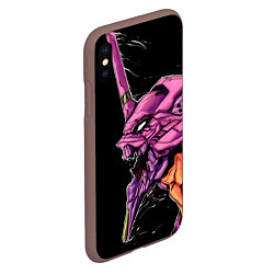 Чехол iPhone XS Max матовый Evangelion Eva 01, цвет: 3D-коричневый — фото 2