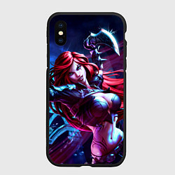 Чехол iPhone XS Max матовый Катарина League of legends, цвет: 3D-черный