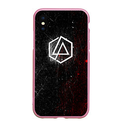 Чехол iPhone XS Max матовый Linkin Park Logo Линкин Парк, цвет: 3D-розовый