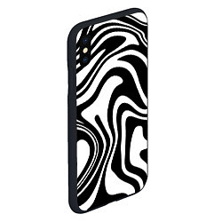 Чехол iPhone XS Max матовый Черно-белые полосы Black and white stripes, цвет: 3D-черный — фото 2