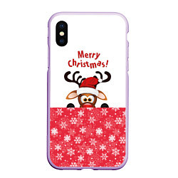Чехол iPhone XS Max матовый Оленёнок Merry Christmas