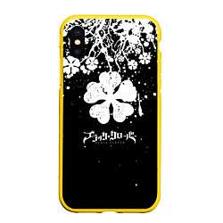 Чехол iPhone XS Max матовый Black clover: Asta, цвет: 3D-желтый