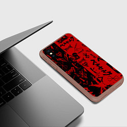 Чехол iPhone XS Max матовый BERSERK BLACK RED БЕРСЕРК ПАТТЕРН, цвет: 3D-коричневый — фото 2