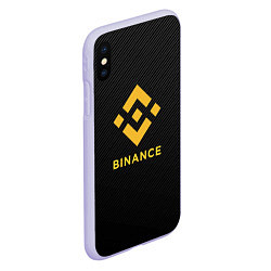 Чехол iPhone XS Max матовый БИНАНС ЛОГО CARBON BINANCE LOGO, цвет: 3D-светло-сиреневый — фото 2