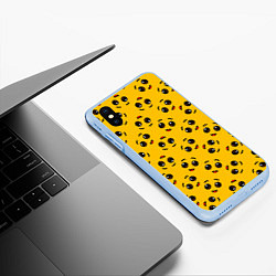 Чехол iPhone XS Max матовый FORTNITE BANANA FACE PATTERN ФОРТНАЙТ ЛИЦО БАНАНА, цвет: 3D-голубой — фото 2