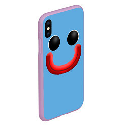 Чехол iPhone XS Max матовый Huggy Waggy smile, цвет: 3D-сиреневый — фото 2