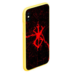 Чехол iPhone XS Max матовый Berserk: Трещена, цвет: 3D-желтый — фото 2
