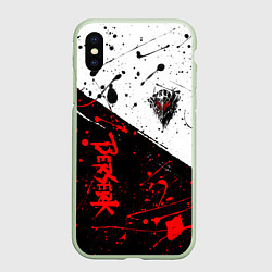 Чехол iPhone XS Max матовый Berserk: Черная маска, цвет: 3D-салатовый