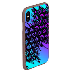 Чехол iPhone XS Max матовый GENSHIN NEON PATTERN SYMBOL НЕОН ЭМБЛЕМЫ, цвет: 3D-коричневый — фото 2