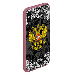 Чехол iPhone XS Max матовый Российская Федерация, цвет: 3D-малиновый — фото 2