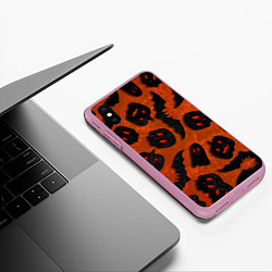 Чехол iPhone XS Max матовый Halloween print, цвет: 3D-розовый — фото 2